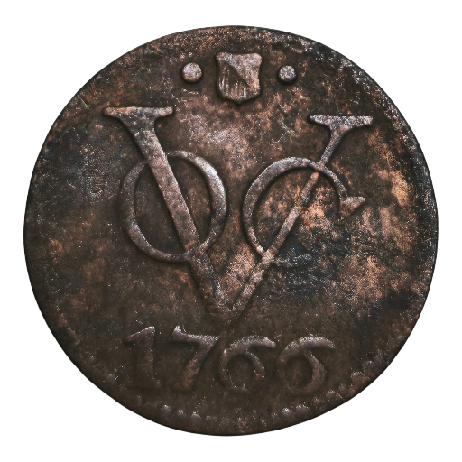 1 duit voc coins 1766