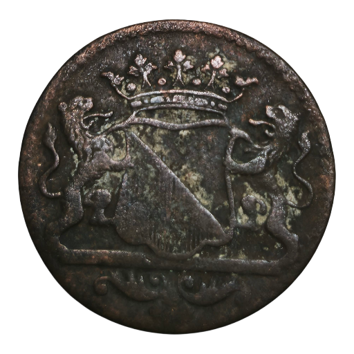 1 duit voc coins 1766 reverse