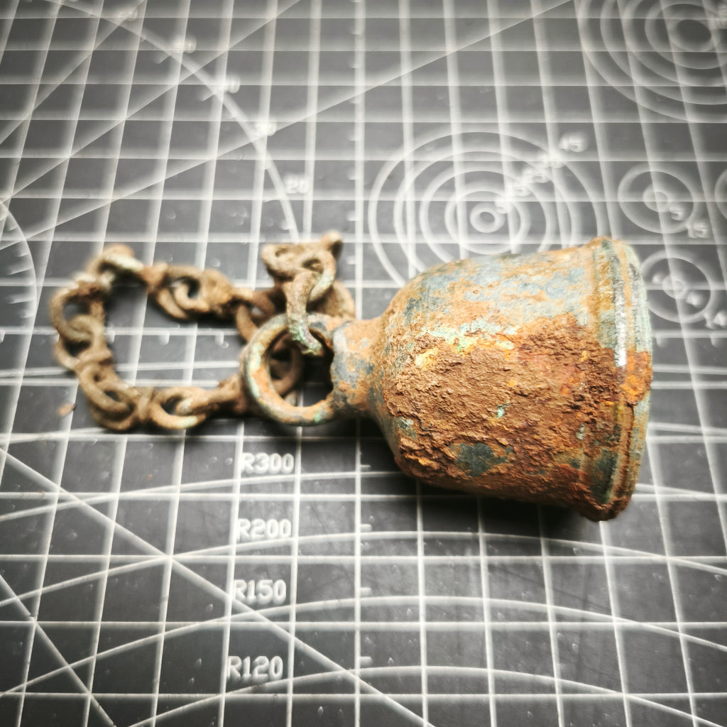 Medium Bronze bell with chain