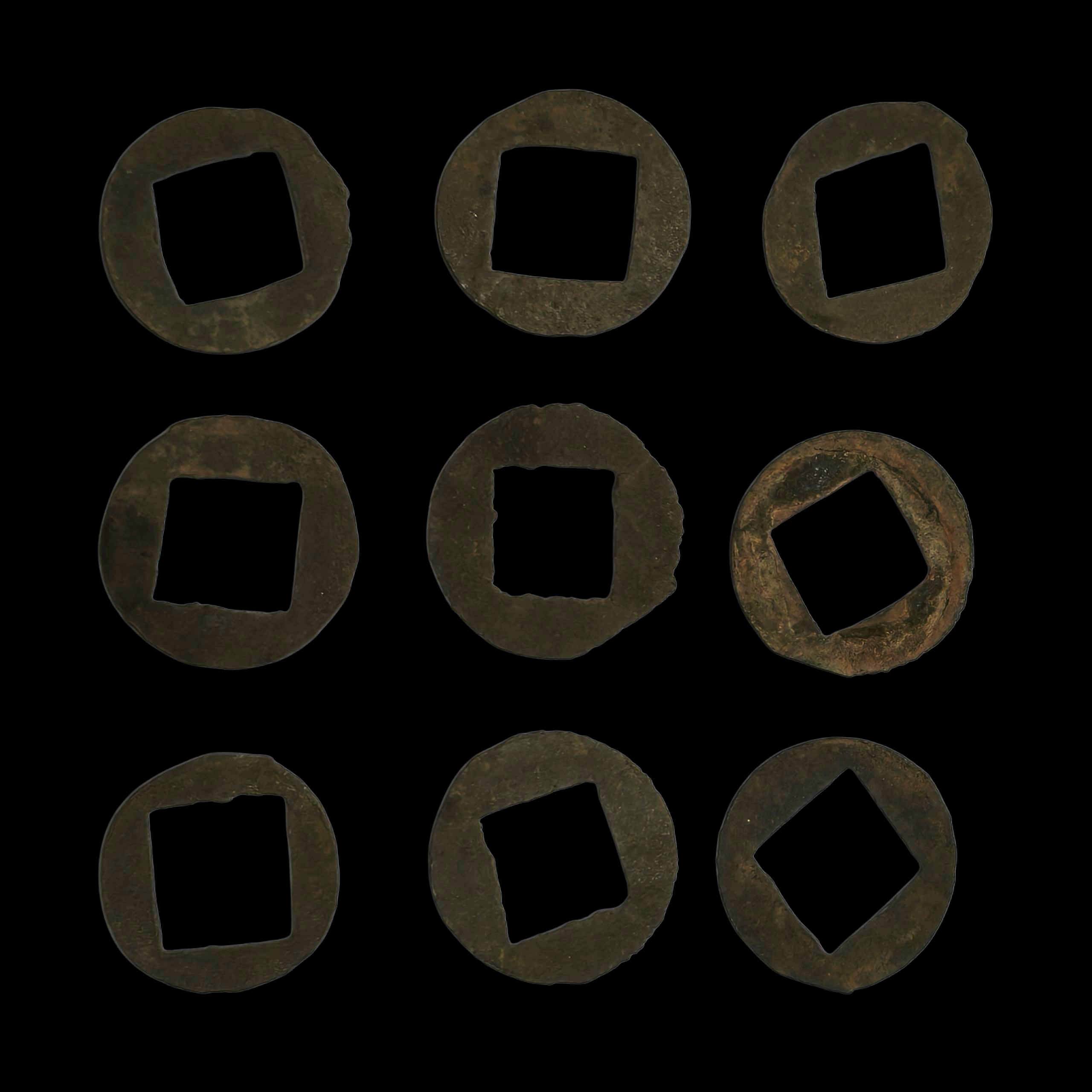 Indonesian Cash-Style Token Flans 18-19th Century - Palembang Bangka Type | Lot of 9