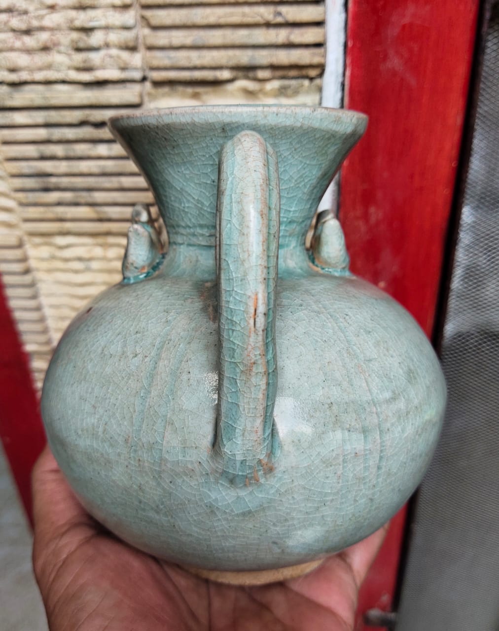 Song Dynasty Celadon Ewer back side