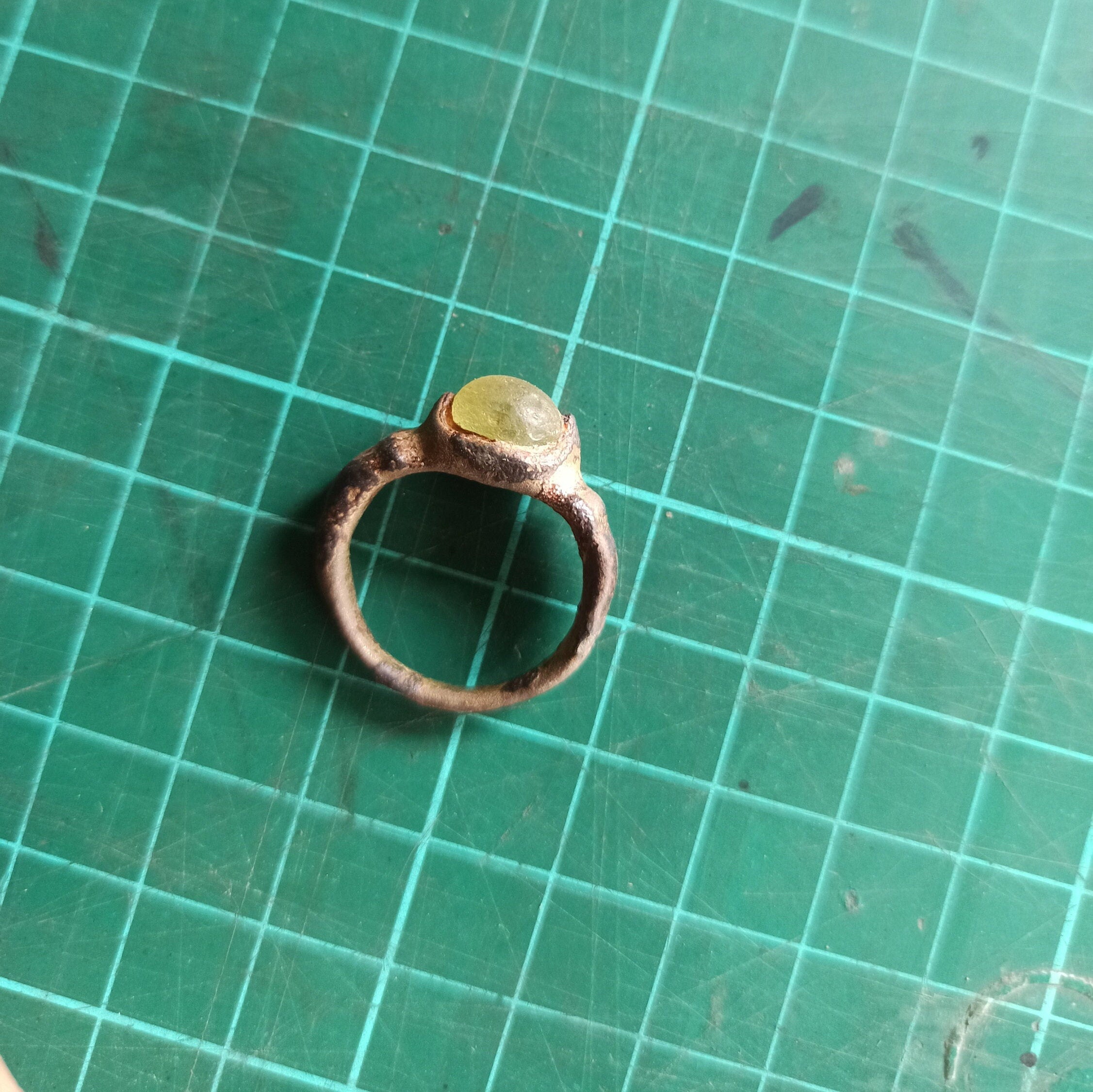 Ancient Javanese Bronze Gemstone Ring Metal Detector Finds | Uncleaned Artifact