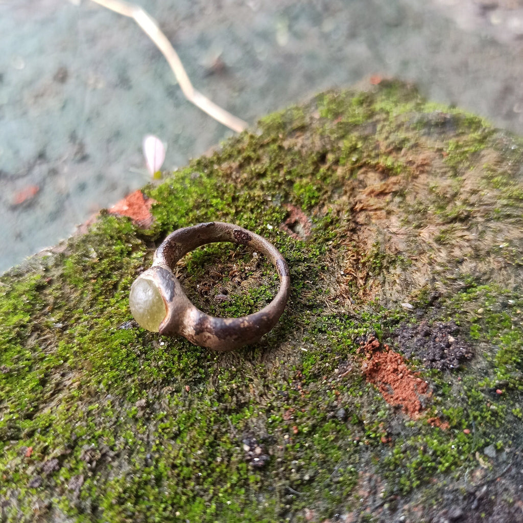 Ancient Javanese Bronze Gemstone Ring Metal Detector Finds | Uncleaned Artifact