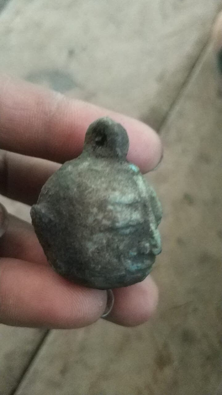 Javanese Bronze Buddha Head Amulet - Uncleaned Metal Detecting Find | ArtefactsHunter